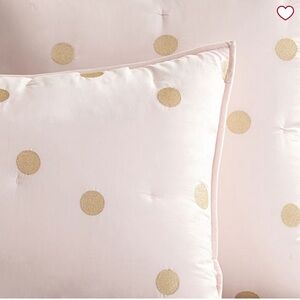 Pottery Barn Teen + EMILY & MERRITT, Gold Dot Std Sham, Pastel Pink & Gold NWT